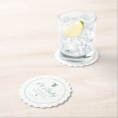 Elegant Sage Groen Script Oh Baby shower Kartonnen Onderzetters (Insitu)
