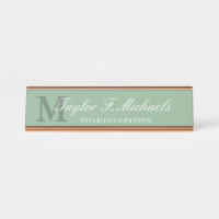Elegant Sage Groen Wit Monogram & Naam