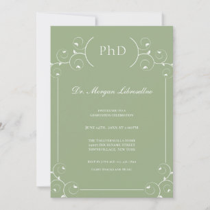Elegant Sage PhD-Afstuderen Kaart