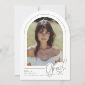 Elégant Sage Simple Photo 2025 Grad Faire-part (Devant)