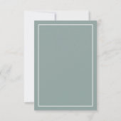 Elégant Sage Vert Blanc Moderne Mariage Carte RSVP (Dos)