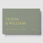Elégant Sage Vert Typographie Mariage Foil (Recto)
