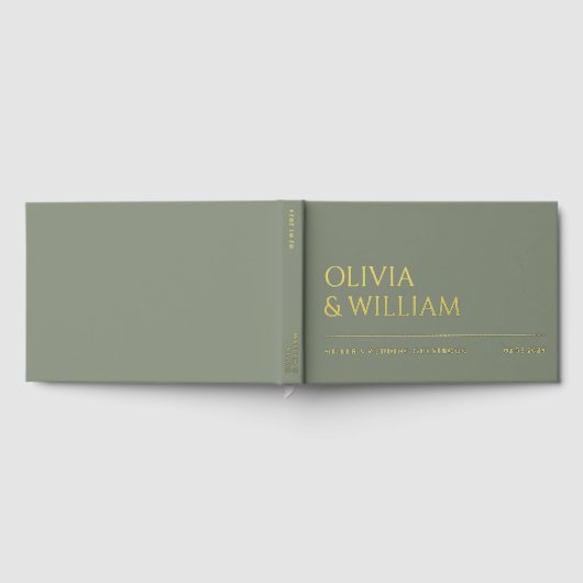Elégant Sage Vert Typographie Mariage Foil (Complet)