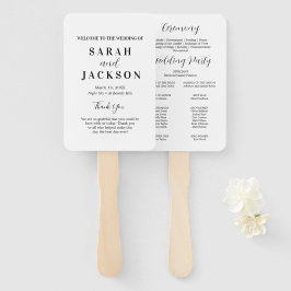 Elegant Sage White Wedding Programme Handwaaier