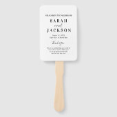 Elegant Sage White Wedding Programme Handwaaier (Voorkant)