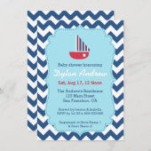 Elegant Sailboot Nautical baby shower, Chevron Kaart (Voorkant / Achterkant)