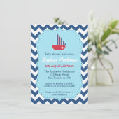 Elegant Sailboot Nautical baby shower, Chevron Kaart (Staand voorkant)