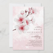 Elegant Sakura Branch moderne Uitnodiging (Voorkant)
