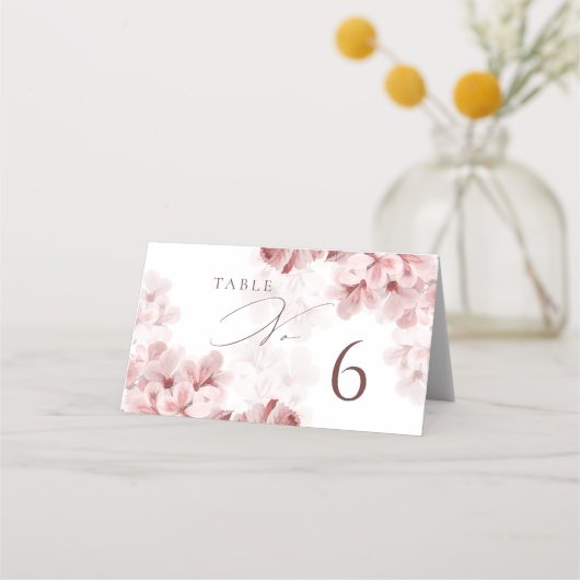 Elegant Sakura Branch Wedding table number 6 (Voorkant)