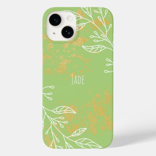 Elegant Salie Groen Goud Bloemen Case-Mate iPhone Case (Achterkant)