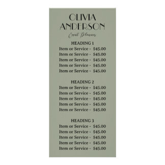 Elegant Salie Groen Neutraal Boho Modern Uniek Reclamekaart