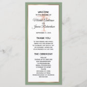 Elegant Salie Roos Goud Koper Palmboom Bruiloft Programma (Voorkant)