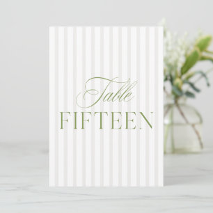 Elegant Saliegroen & Beige Trouw 15 Tafelnummer