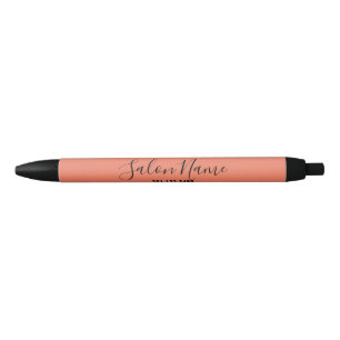 Elegant Salmon Business Salon Naam Telefoonnummer Zwarte Inkt Pen