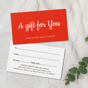 Élégant Salon de beauté minimaliste rouge blanc