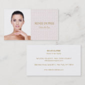 Elégant Salon et Spa Carte photo en treillis rose (Devant / Derrière)