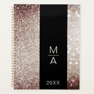 Elegant Salon Monogram Glitter Planner