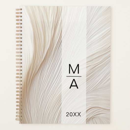 Élégant Salon Monogram Waves Planner (Devant)
