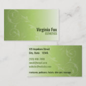 Elégant salon vert doux ou Carte de visite Spa (Devant / Derrière)