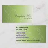 Elégant salon vert tendre ou Carte de visite Spa (Devant / Derrière)