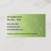 Elégant salon vert tendre ou Carte de visite Spa (Dos)