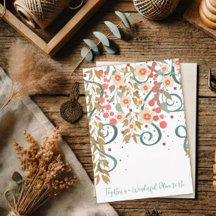 Elegant Samen Quote Bruiloft  Bloemen Kaart