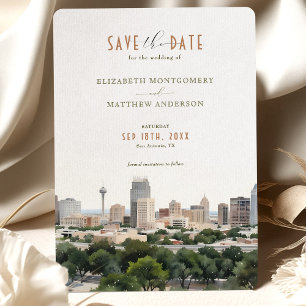 Elegant San Antonio, Texas Save-the-Date Kaart