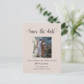 Elegant Sand Photo Enregistrer la date Invitation (Debout devant)