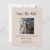 Elegant Sand Photo Enregistrer la date Invitation (Devant / Derrière)