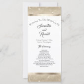 Elégant Sandy Gold Faux Foil Wedding Programme (Devant)