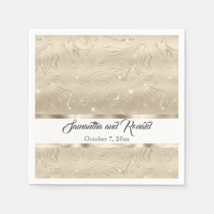 Elegant Sandy Gold Faux Folie Bruiloft Servet