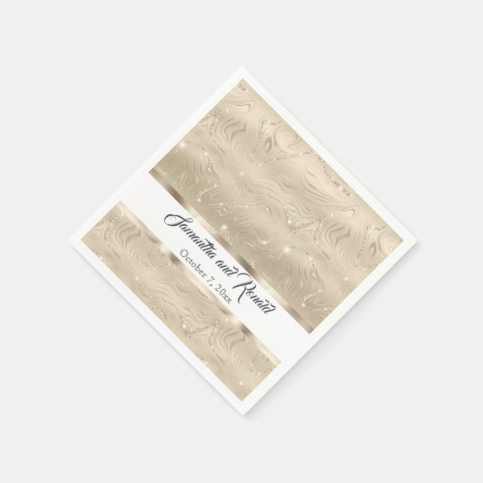 Elegant Sandy Gold Faux Folie Bruiloft Servet (Hoek)