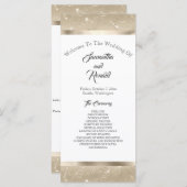 Elegant Sandy Gold Faux Folie Trouwprogramma (Voorkant / Achterkant)