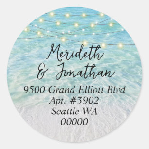 Elegant Sandy Zee Glass Lights Script Ronde Sticker