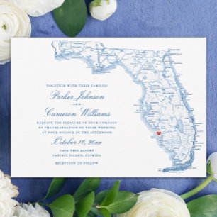 Elégant Sanibel Island Florida Carte Mariage