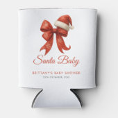 Elegant Santa Baby shower Red Bow Christmas Blikjeskoeler (Voorkant)