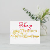 Elegant Santa Elves Party Folie Invitation Briefka Folie Uitnodiging Briefkaart (Staand Voorkant)