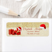 Elegant, Santa Hat, Cadeaus, Glittery Etiket (Insitu)