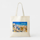 Elegant Santorini Griekenland Schilderachtig Tote Bag (Achterkant)