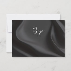 Élégant satin noir rsvp avec choix de repas