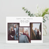 Elegant Save the Date 3 Fotocollage Rood Chic (Staand voorkant)