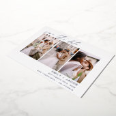 Elegant Save the Date 3 Photo Minimalist Silver Folie Uitnodiging (Gedraaid)