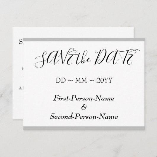 Elegant "SAVE the DATE" Briefkaart (Voorkant / Achterkant)