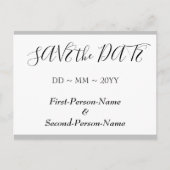 Elegant "SAVE the DATE" Briefkaart (Voorkant)