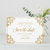 Elegant Save the Date Bruiloft Gold Kaart (Staand voorkant)