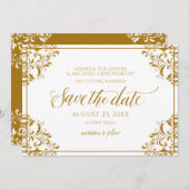 Elegant Save the Date Bruiloft Gold Kaart (Voorkant / Achterkant)