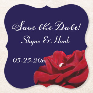 Elegant Save the Date Burgundy Floral Wedding Kartonnen Onderzetters
