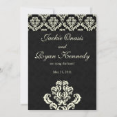 Elegant Save the Date Card Black Suede Cream (Achterkant)