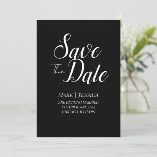 Elegant Save The Date Card | Minimal Modern (Debout devant)