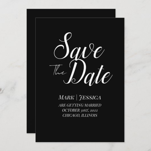 Elegant Save The Date Card | Minimal Modern (Devant / Derrière)